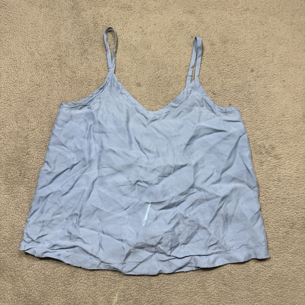 Athleta Top Womens Extra Small Light Blue Calm Cool Cami Tank Silky Cupro Casual